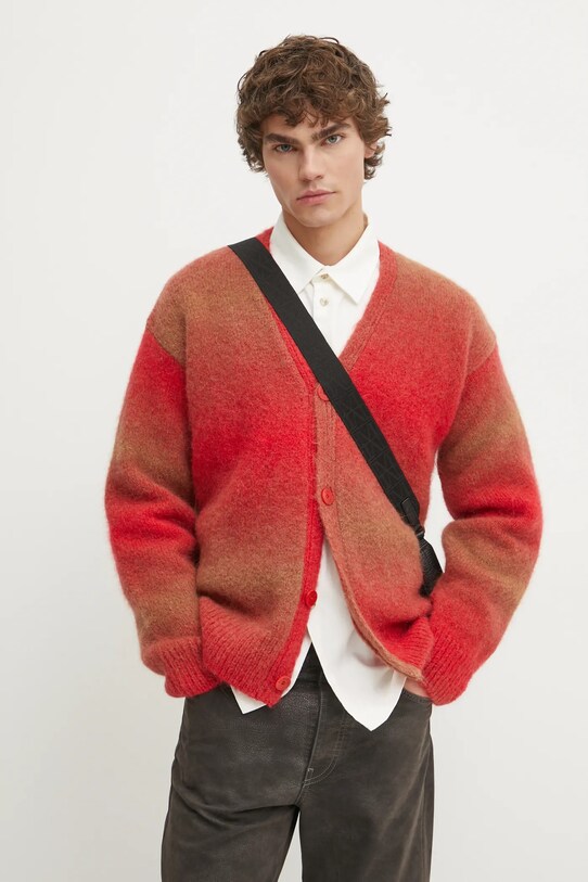 Études Studio cardigan din lana cu modele rosu H24MMKNI624