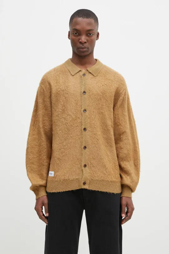 Kardigán Butter Goods Mohair Button Up Knitted Shirt jednofarebný zelená BG243400