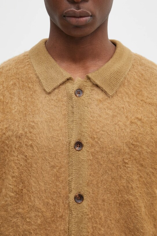 Butter Goods cardigan Mohair Button Up Knitted Shirt verde BG243400
