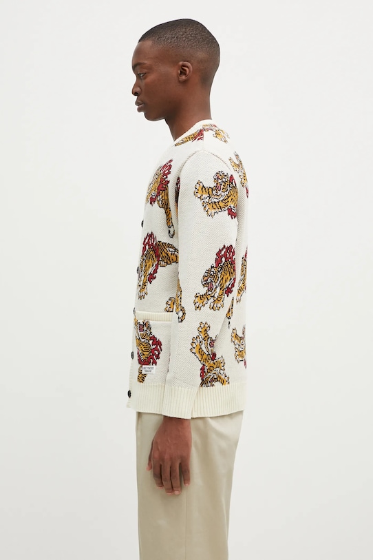 Wacko Maria cardigan in lana Tim Lehi 24FW.WMK.KN22 beige AW24