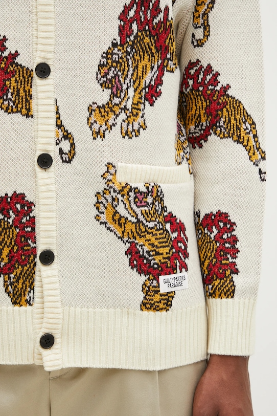 Wacko Maria cardigan in lana Tim Lehi beige 24FW.WMK.KN22