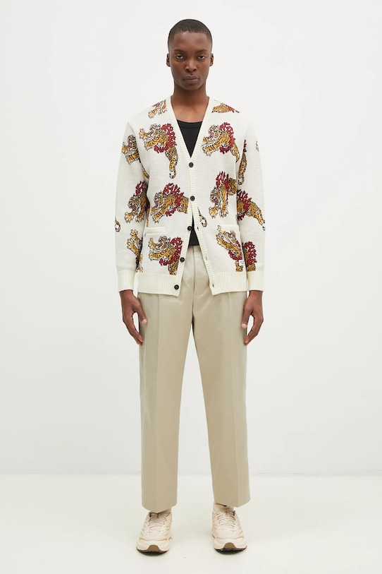 Wacko Maria cardigan in lana Tim Lehi 24FW.WMK.KN22 beige