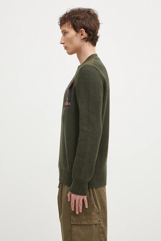 Baracuta pulover de lana Barbour x Baracut Miller Knit BRMAG0191 verde AW24