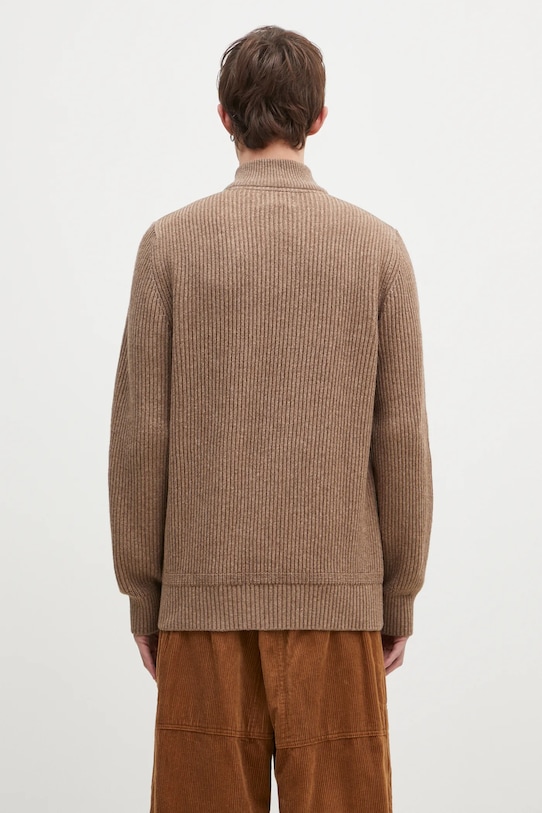 Oblečenie Vlnený sveter Baracuta Barbour x Baracut Miller Half Zip Knit BRMAG0192 béžová