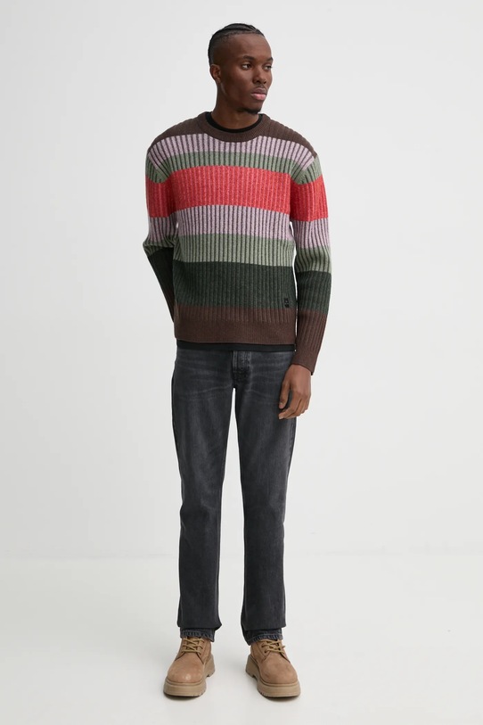 Vlnený sveter PS Paul Smith M2R.314Z.P22301 hnedá SS25