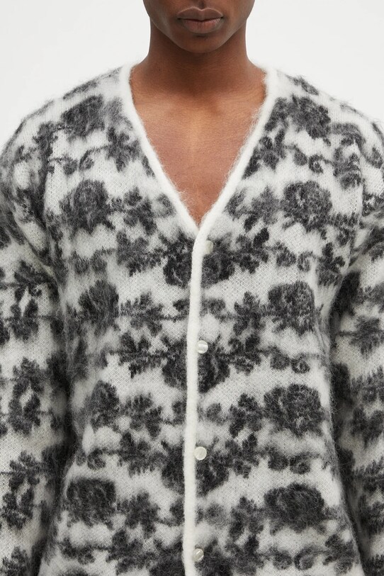 Vlněný svetr Needles Mohair Cardigan bílá PU312
