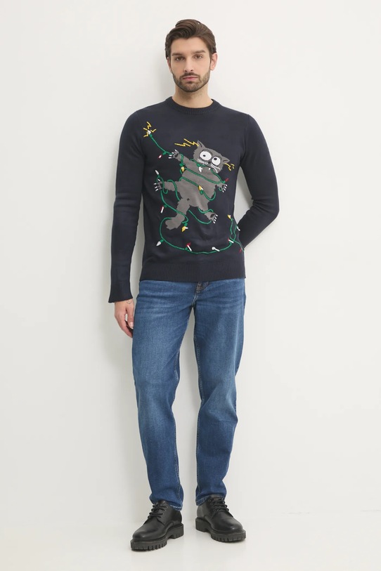 Lindbergh sweter 30.800242.NAVY granatowy AW24