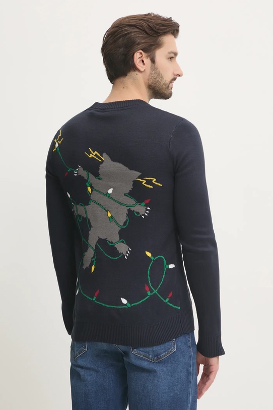 Odzież Lindbergh sweter 30.800242.NAVY granatowy