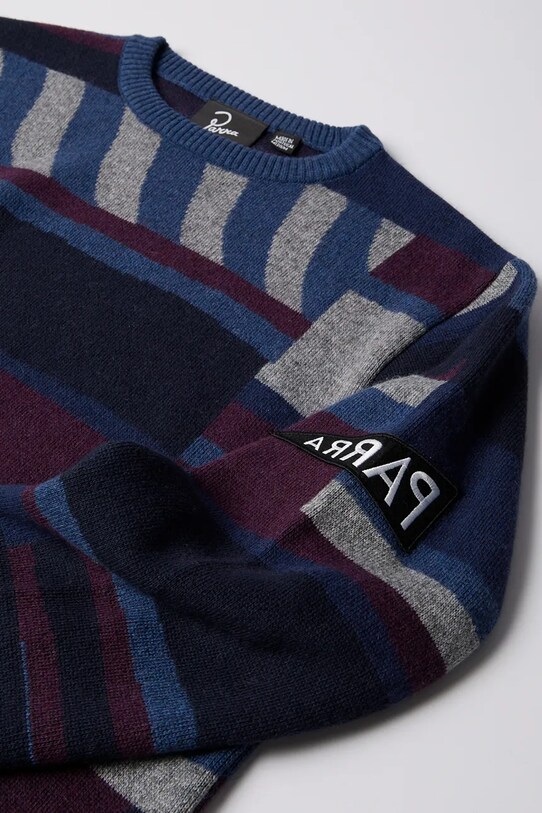by Parra wool blend jumper Patched Your Work Knitted Pullover blue 52420