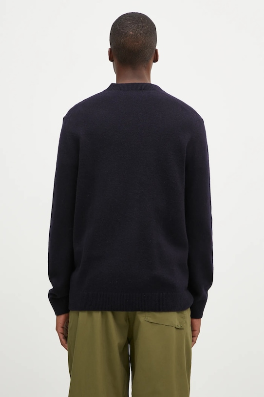 Одежда Шерстяной кардиган Maison Kitsuné Bold Fox Head Patch NM00506KT1006 тёмно-синий