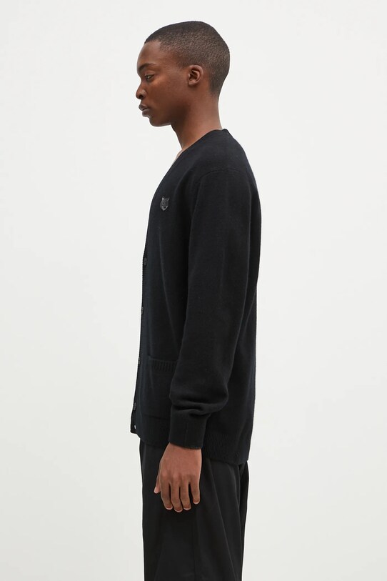 Шерстяной кардиган Maison Kitsuné Bold Fox Head Patch NM00506KT1006 чёрный AW24