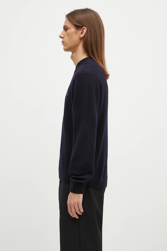 Vlněný svetr Maison Kitsuné Bold Fox Head Patch NM00805KT1006 námořnická modř AW24