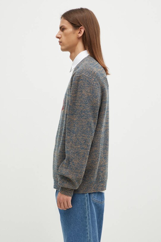 Vlněný svetr Maison Kitsuné Maison Kitsune Handwriting LM00814KT1063 modrá AW24