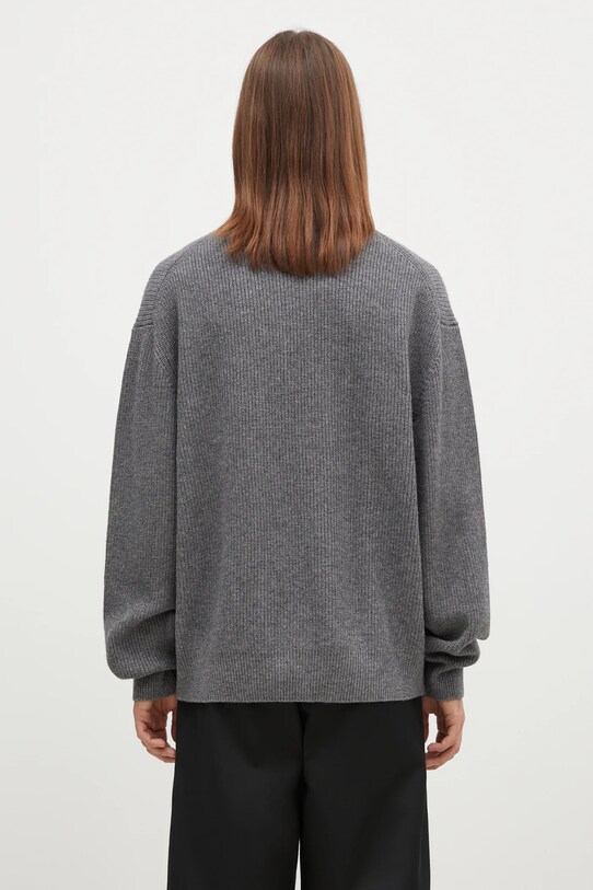 Одежда Шерстяной свитер Maison Kitsuné Bold Fox Head Patch LM00818KT1093 серый