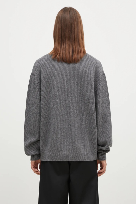 Clothing Maison Kitsuné woolen jumper Bold Fox Head Patch LM00818KT1093 gray