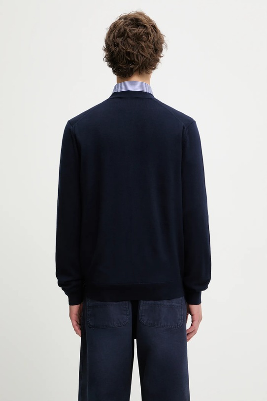Odzież Maison Kitsuné kardigan wełniany Bold Fox Head Patch MM00509KT1036 granatowy