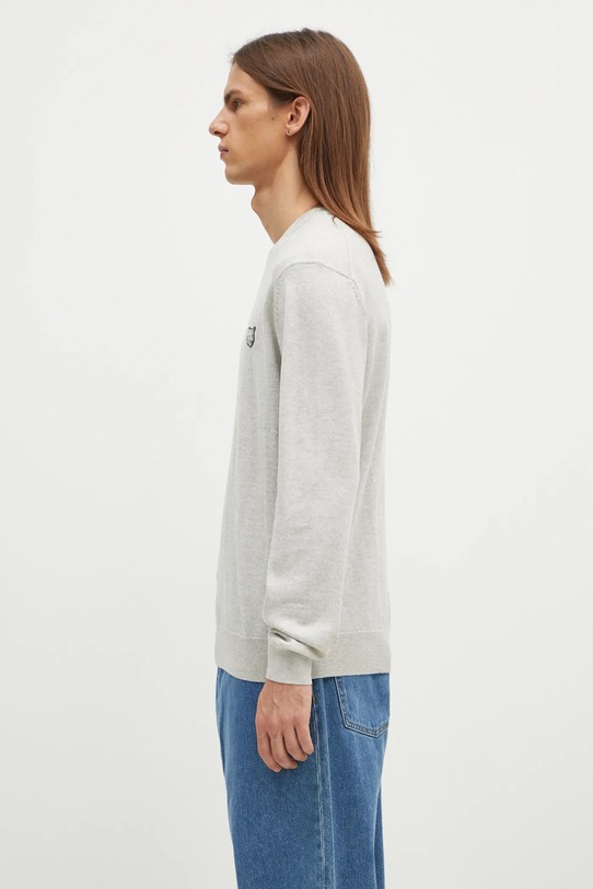 Maison Kitsuné woolen jumper Bold Fox Head Patch MM00815KT1036 gray SS25