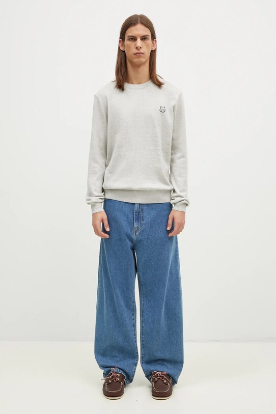 Шерстяной свитер Maison Kitsuné Bold Fox Head Patch MM00815KT1036 серый