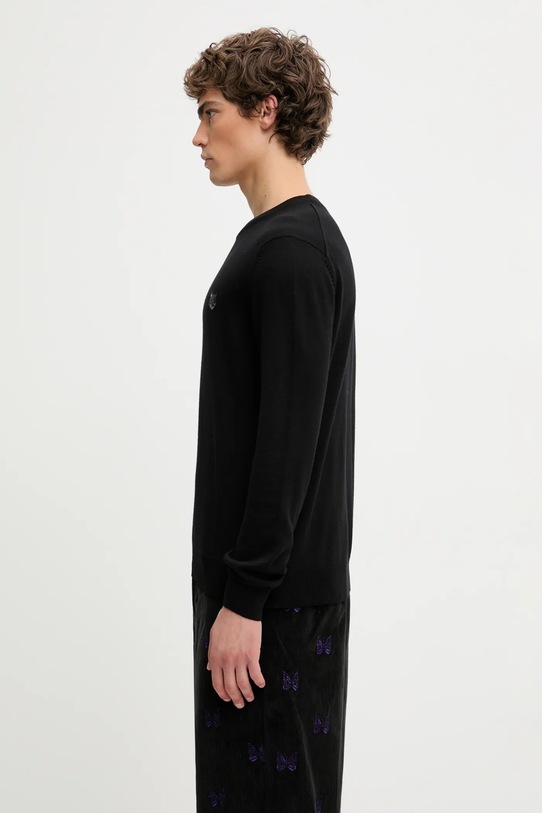 Vlněný svetr Maison Kitsuné Bold Fox Head Patch MM00815KT1036 černá SS25