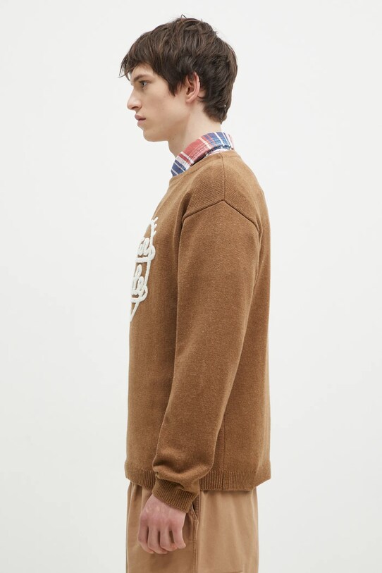 Πουλόβερ με προσθήκη μαλλιού Human Made Heart Knit Sweater HM28CS018 καφέ AW24