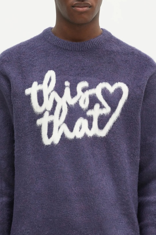 Пуловер thisisneverthat Heart Logo Knit Sweater тъмносин TN243KKNPK11