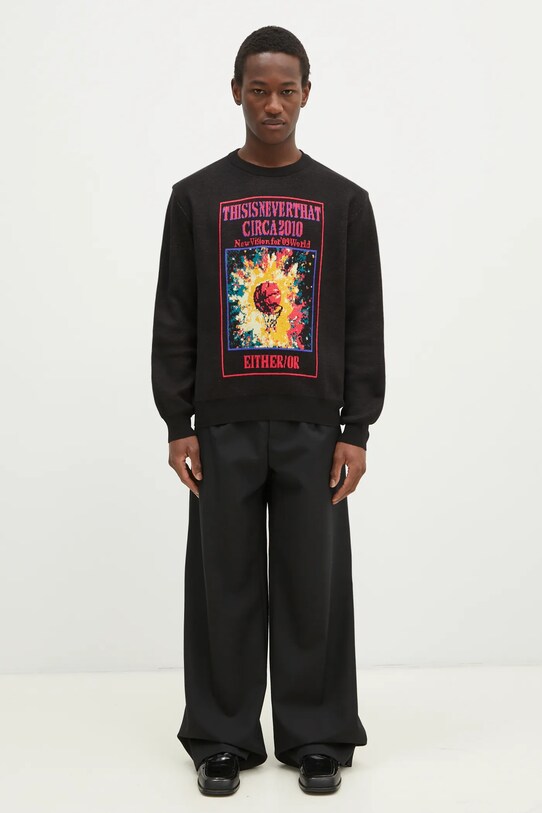 thisisneverthat wool blend jumper Basketball Hoop Knit Sweater TN243KKNPK04 black