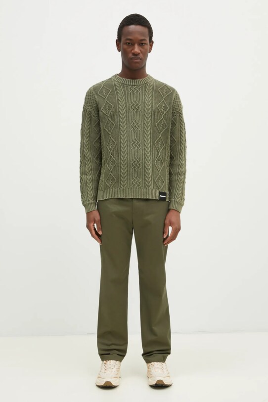 NEIGHBORHOOD sweter bawełniany 24213NH.KNM01 zielony
