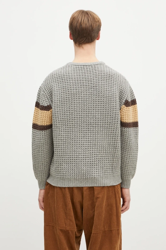 Oblečení Vlněný svetr PLEASURES Twitch Chunky Knit P24W004 šedá