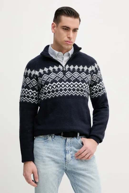 Guess sweter z domieszką wełny zapinany granatowy M4PR58.Z3LQ0