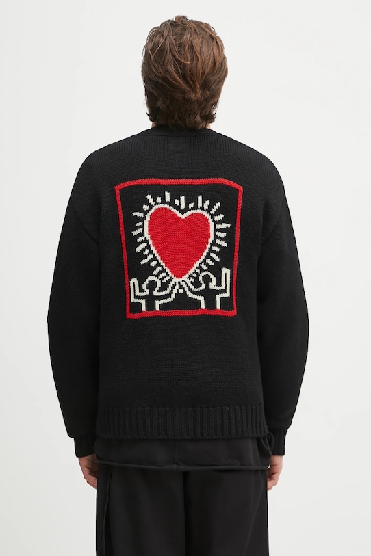 Вълнена жилетка Wacko Maria x Keith Haring шарен черен KH.WM.KN02