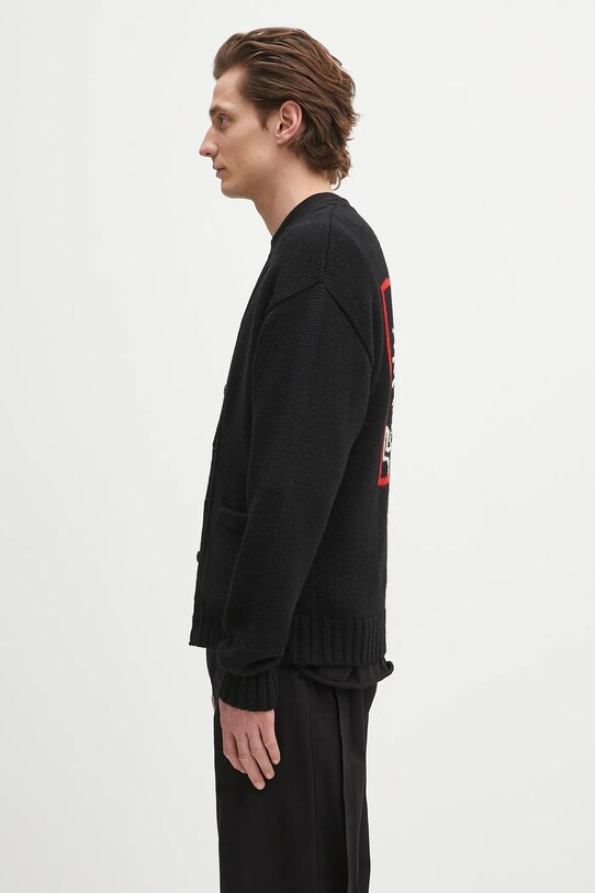 Vlněný kardigan Wacko Maria x Keith Haring KH.WM.KN02 černá AW24