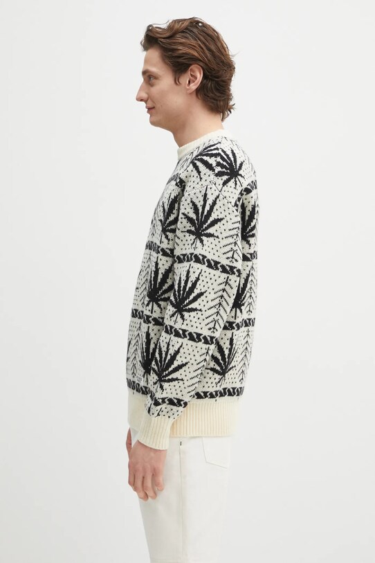 Wacko Maria woolen jumper Hightimes HIGHTIMES.WM.KN05 beige AW24