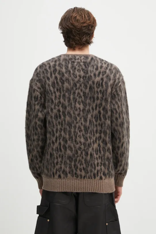 Clothing Wacko Maria woolen cardigan Leopard Heavy 24FW.WMK.KN10 brown
