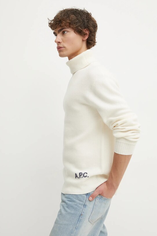 A.P.C. pulover de lana pull walter WVBDJ.M23248 bej AW24