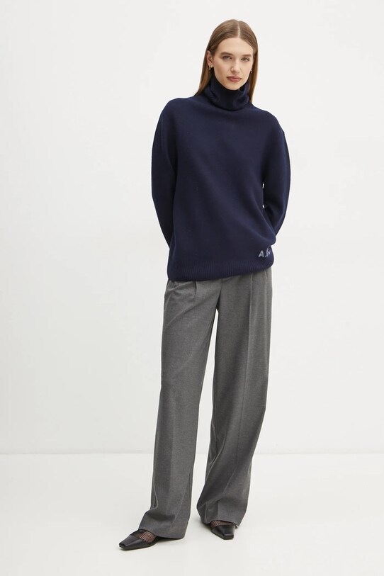 Шерстяной свитер A.P.C. pull walter тёмно-синий WVBDJ.M23248