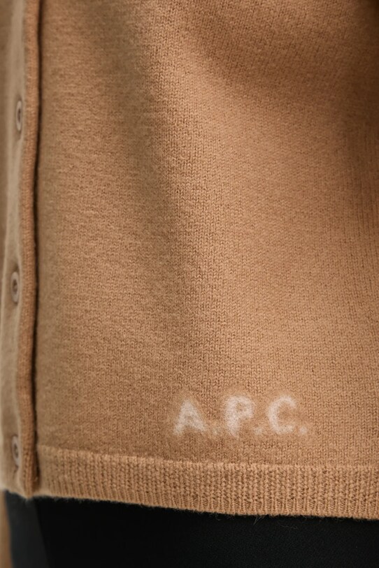 Шерстяной кардиган A.P.C. cardigan mila WVBDK.F22301 коричневый