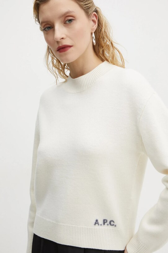 Vlnený sveter A.P.C. pull esther béžová WVBDK.F23373