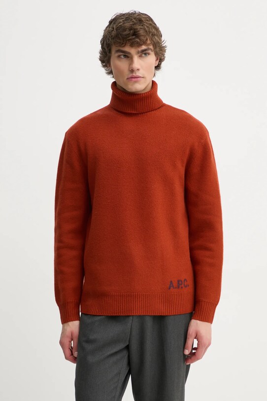 Вовняний светр A.P.C. pull walter помаранчевий WVBDK.M23248