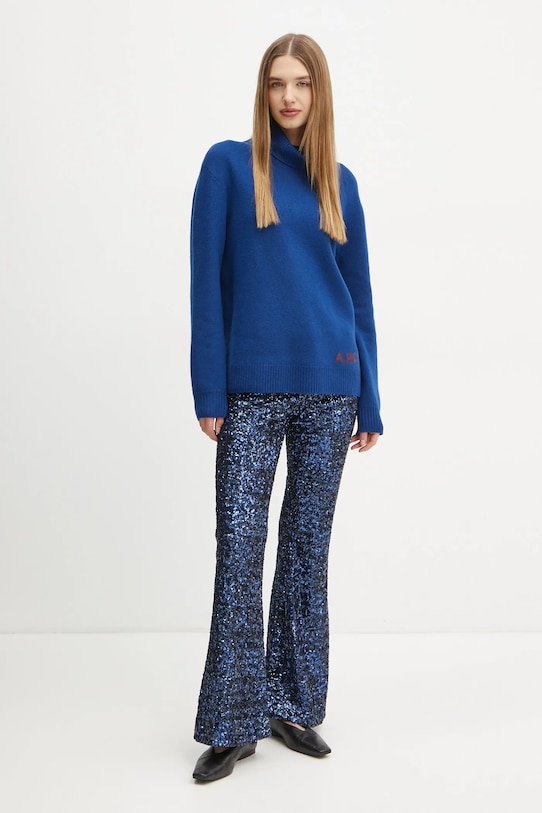 Îmbrăcăminte A.P.C. pulover de lana pull walter WVBDK.M23248 bleumarin