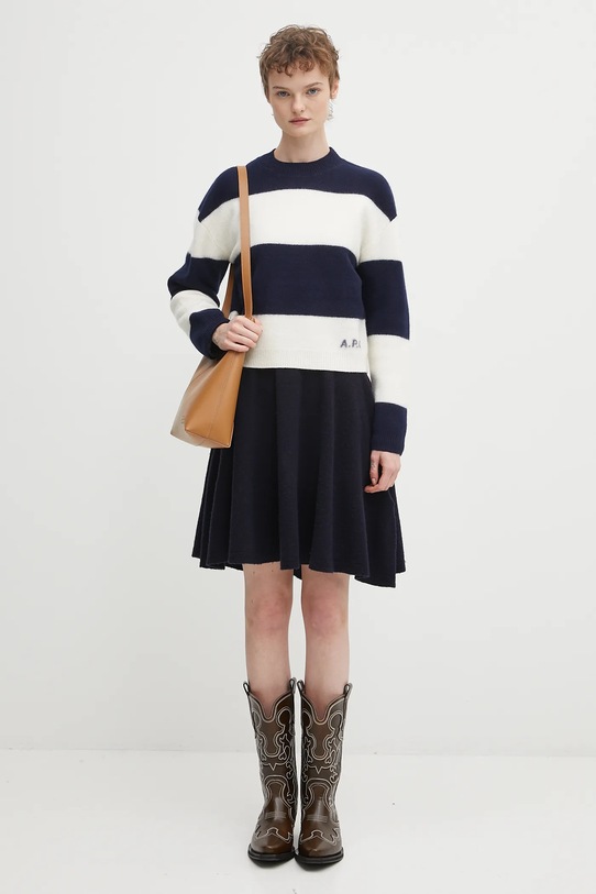Шерстяной свитер A.P.C. pull penny WVBDL.F23370 тёмно-синий