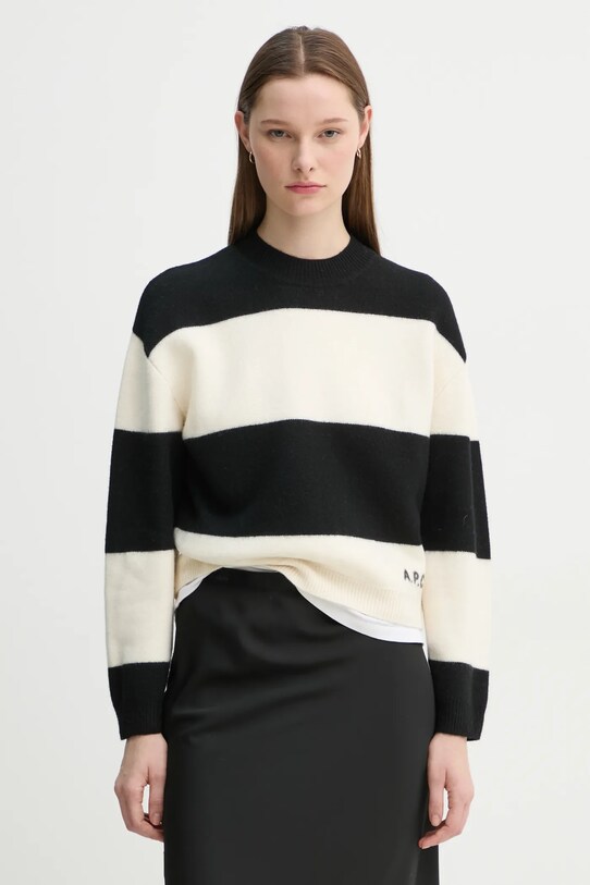 Шерстяной свитер A.P.C. pull penny шерсть чёрный WVBDL.F23370