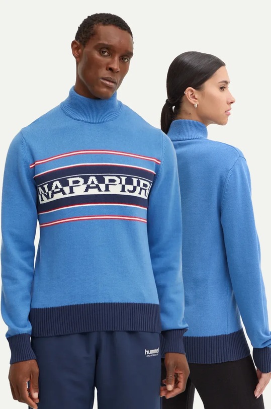 Svetr z vlněné směsi Napapijri D-Sardona polorolák fialová NP0A4I2AB2P1