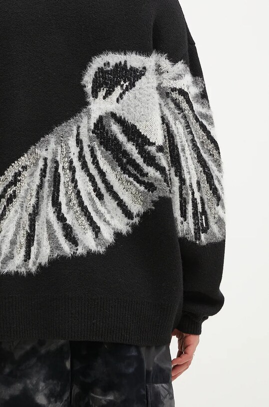 Y-3 cardigan din lână Graphic Knit Cardigan negru IW7485