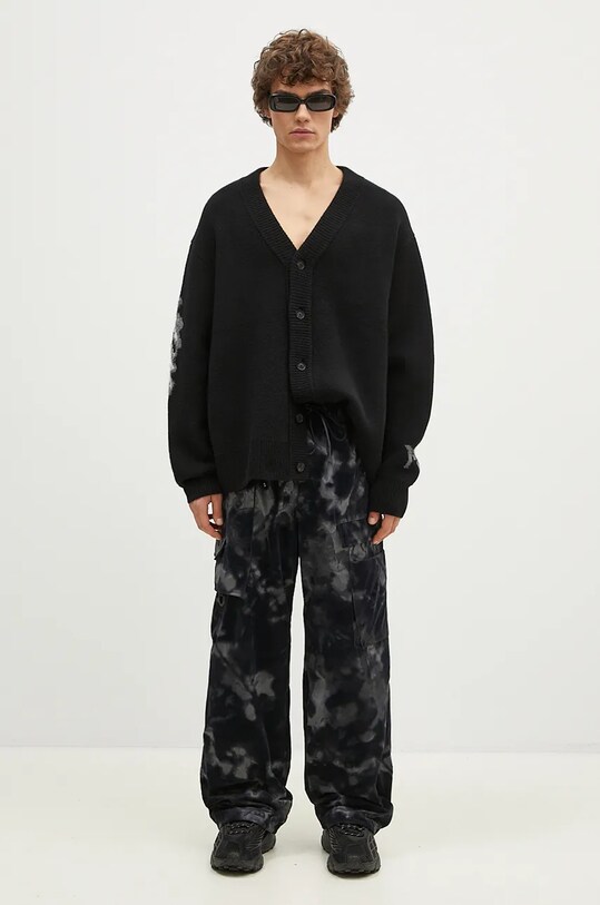 Y-3 cardigan din lână Graphic Knit Cardigan IW7485 negru