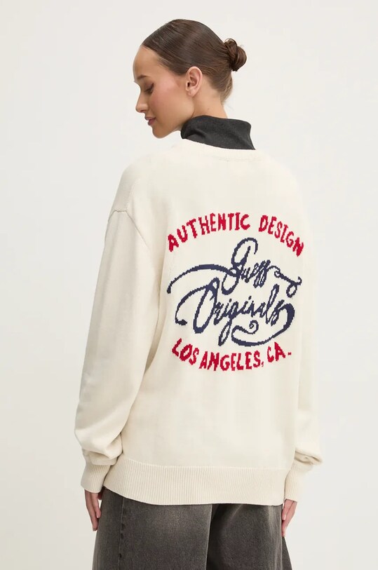 Бавовняний светр Guess Originals бежевий M4BR40.Z34N1