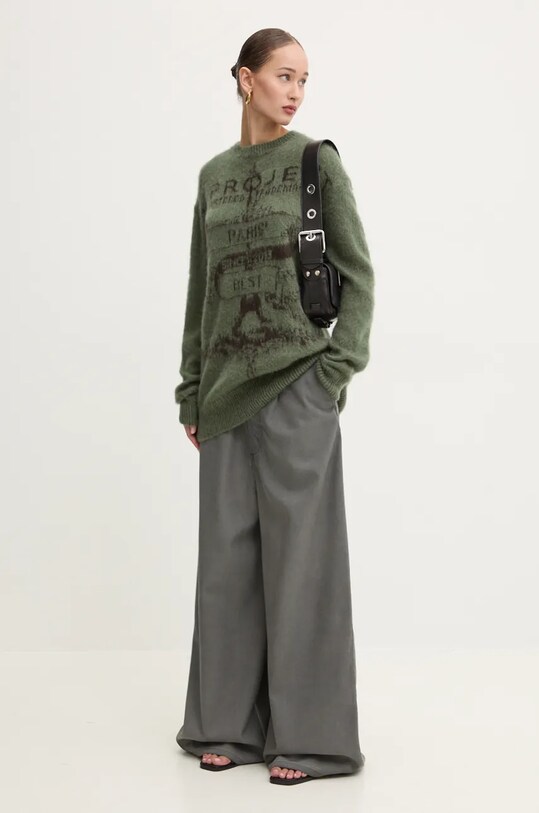 Y/Project mohair blend sweater PARIS' BEST JACQUARD PULLOVER 206SW001 green