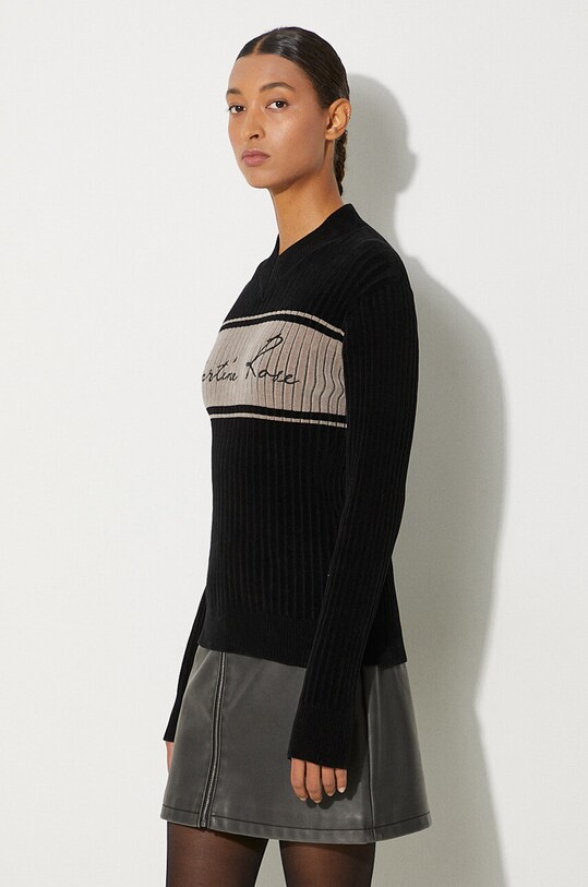 Martine Rose pulover Chenille V-Neck Jumper 946YA02008