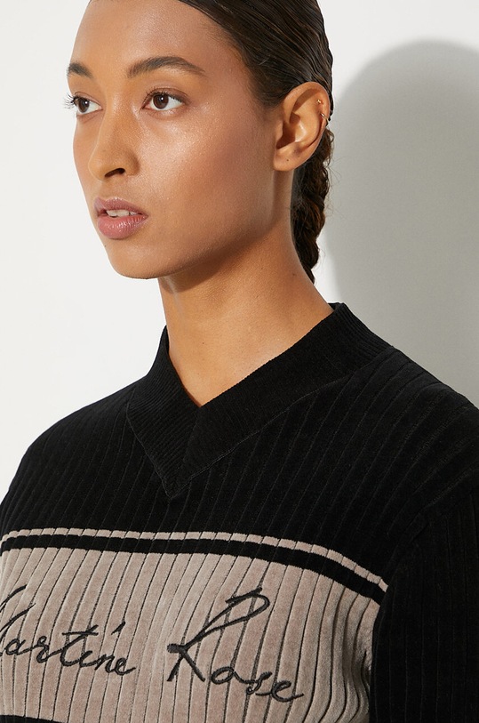 Martine Rose pulover Chenille V-Neck Jumper 946YA02008