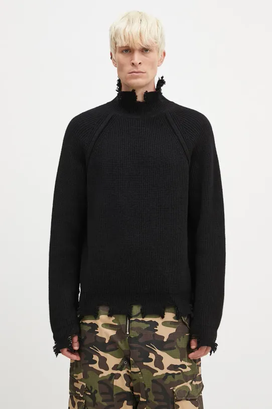 Andersson Bell woolen jumper Roghen Turtle Neck chunky black atb1157m