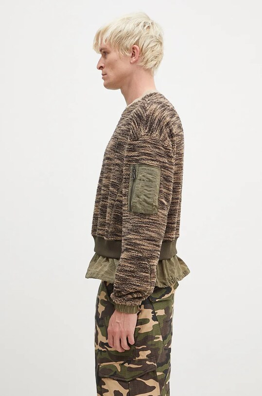 Πουλόβερ Andersson Bell Layered Fleece Sweater atb1171m πράσινο AW24